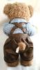 [USED] Teddy bear in Oktoberfest costume: gingham shirt and overalls