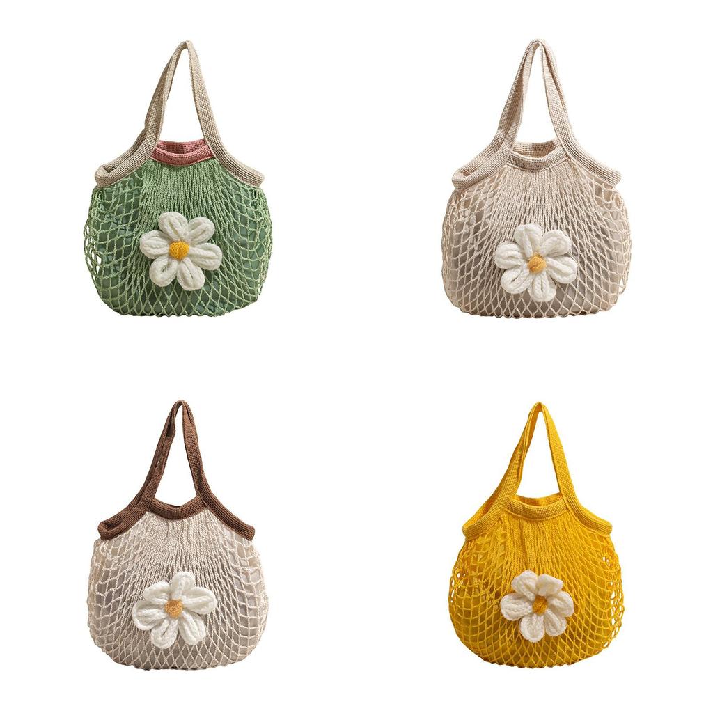 Cotton Knit Tote Bag For Travel And Casual Use With Large Capacity For Women
