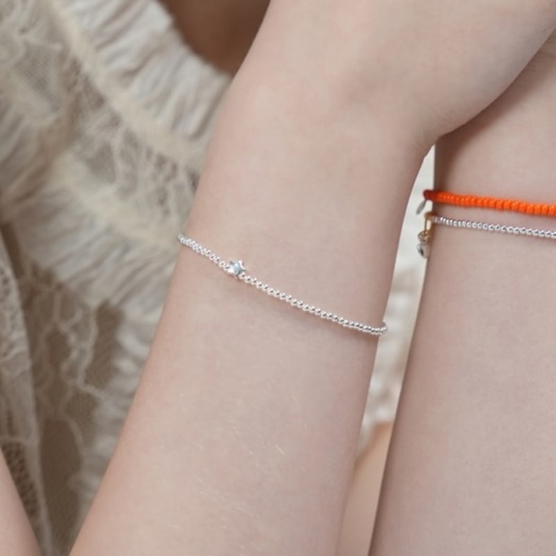 BONBEAU Mini motyw srebrna kulka Bransoletka Mini motyw Srebrna kulka 925 opaska bransoletkowa 2mm