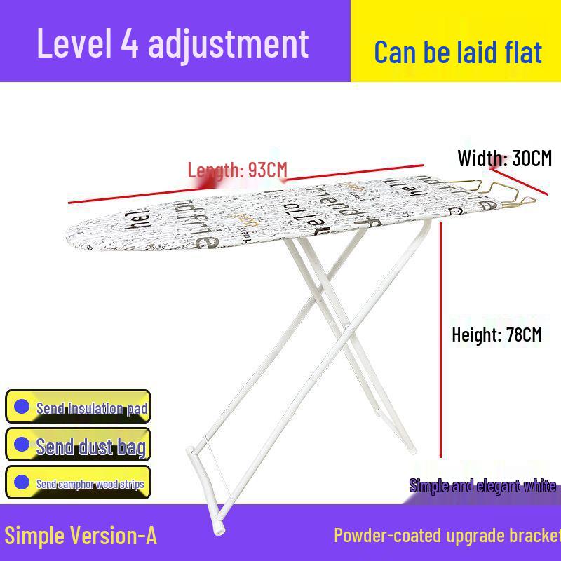 Reinforced Foldable Ironing Board with Handheld Rack - High-Grade Household Accessory