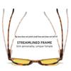 Y006 Unisex Night Vision Anti-Blue Light Glasses for Gaming and Screen Use, Yellow Flat Lenses