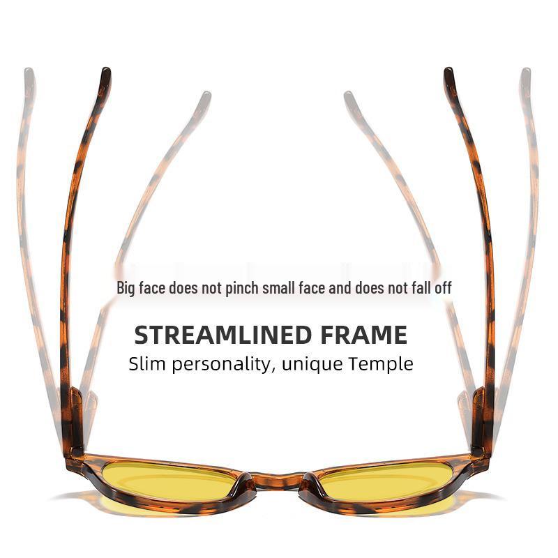 Y006 Unisex Night Vision Anti-Blue Light Glasses for Gaming and Screen Use, Yellow Flat Lenses