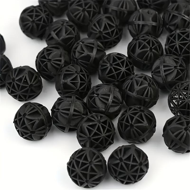 100 Stück Schwarze Bio-Bälle für Aquarien & Teiche - PP-Material, Verbessert die biologische Filtration, Für Fischbecken, Wasseraufbereitung