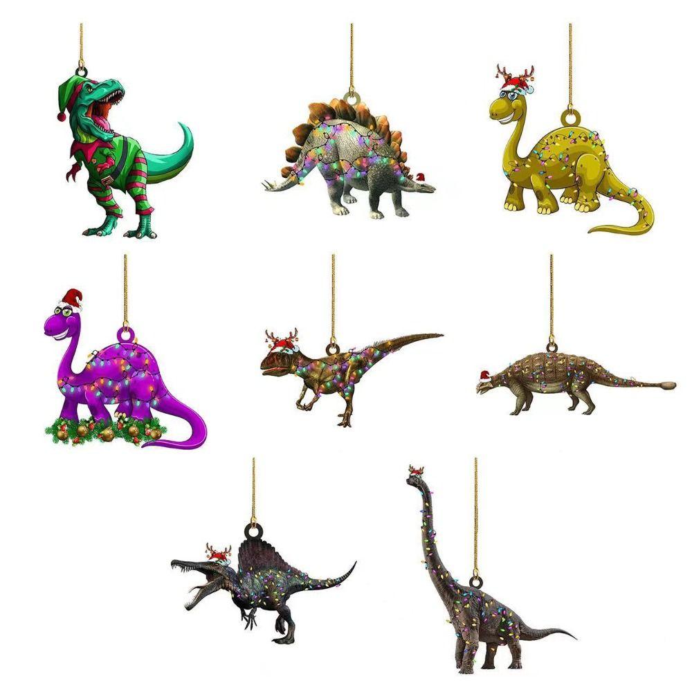 Acrylic Christmas Tree Dinosaur Pendant Decorative Acrylic Christmas Tree Decoration  New Year
