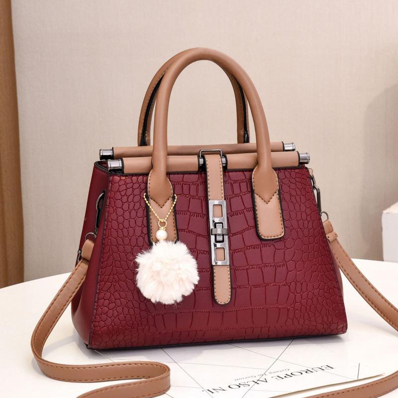 Handbag crocodile texture shoulder messenger bag women's bag classic