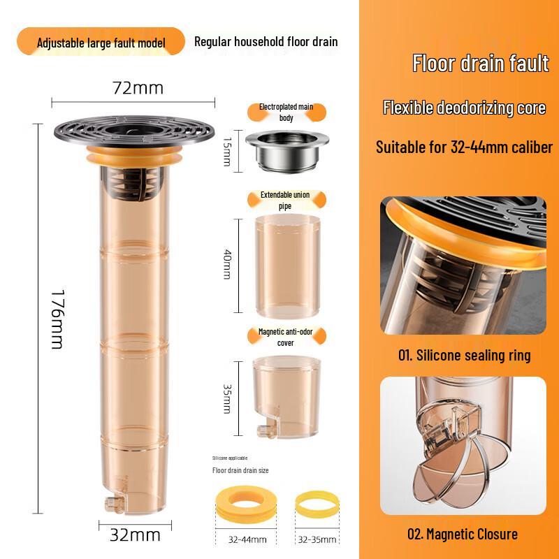 Adjustable Extendable Floor Drain Filter Core