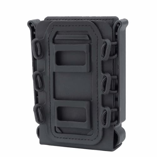 PHOENIX IKKI Soft TPR Open-Top Molle Compatible Magazine Pouch for 5.56mm and 7.62mm Rifles, Black