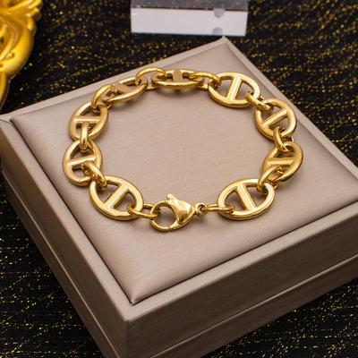 Unisex Kettenarmband Silber- und Goldfarbe - Einfache Edelstahl-Schmuck Gliederkette für Männer, Hypoallergenes Geschenk