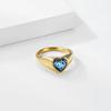 European and American French Light Luxury Heart-shaped Titanium Steel Gemstone Ring Women's Niche High-end Gold-plated Love Ring Does Not Fade