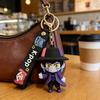 Keychain Pendant Cartoon Anime Design with Metal Lobster Silicone Keychain Clasp Wrist Strap Idol Group Keychain