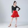 Latin Dance Women's Short Skirt Senba Belly Modern Dance V-shaped Tassels Fishbone Skirt