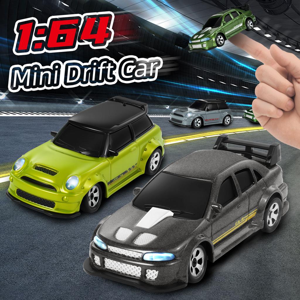 Remote Control Car 1/64 Scale 2 4G Alloy 4WD Drift Racing Mini RC Car Rechargeable Toy for Boys Kids Adults Desktop Game Gift