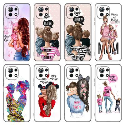 Super Mama Bábätko Dievča Chlapec Puzdro na Telefón Pre Xiaomi Mi POCO X3 NFC GT M4 M3 12 11T 10T Pro A3 11 Lite NE 5G 12X 11i F3 Čierny Kryt