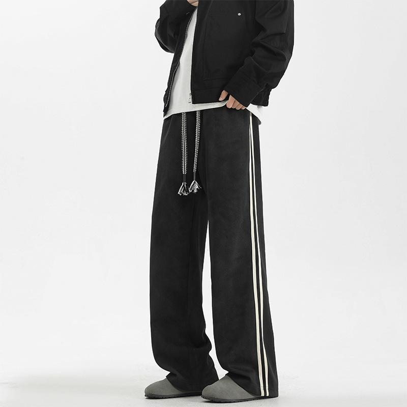 

Повседневные брюки Американские брюки Мужские Весенние Новые Свободные Прямые Универсальные 4XL чёрный