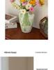 Wabi-Sabi Ink Splash Ceramic Vase: Elegant Retro Flower Arrangement for Living Room or Dining Table