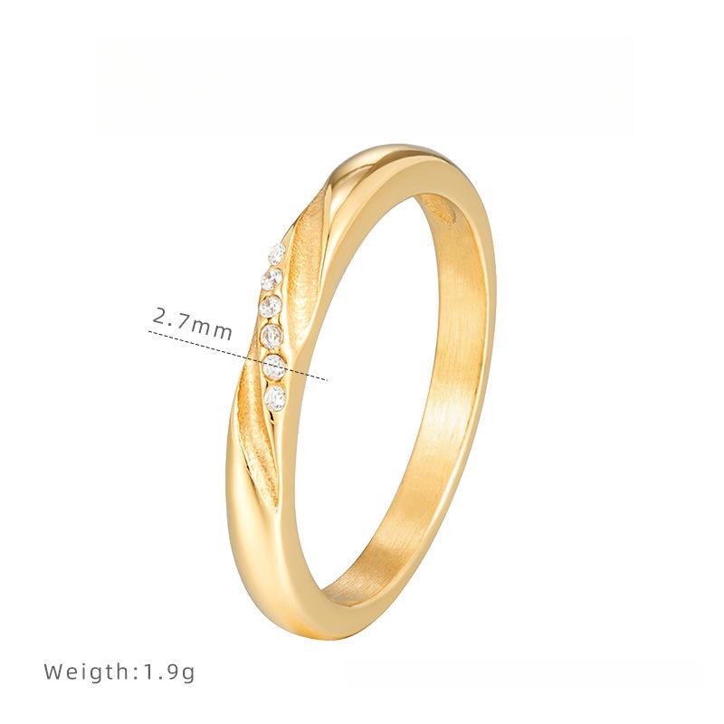 Light Luxury Mobius Diamond Ring Niche High-end Ring Women's Titanium Steel Non-fading Jewelry