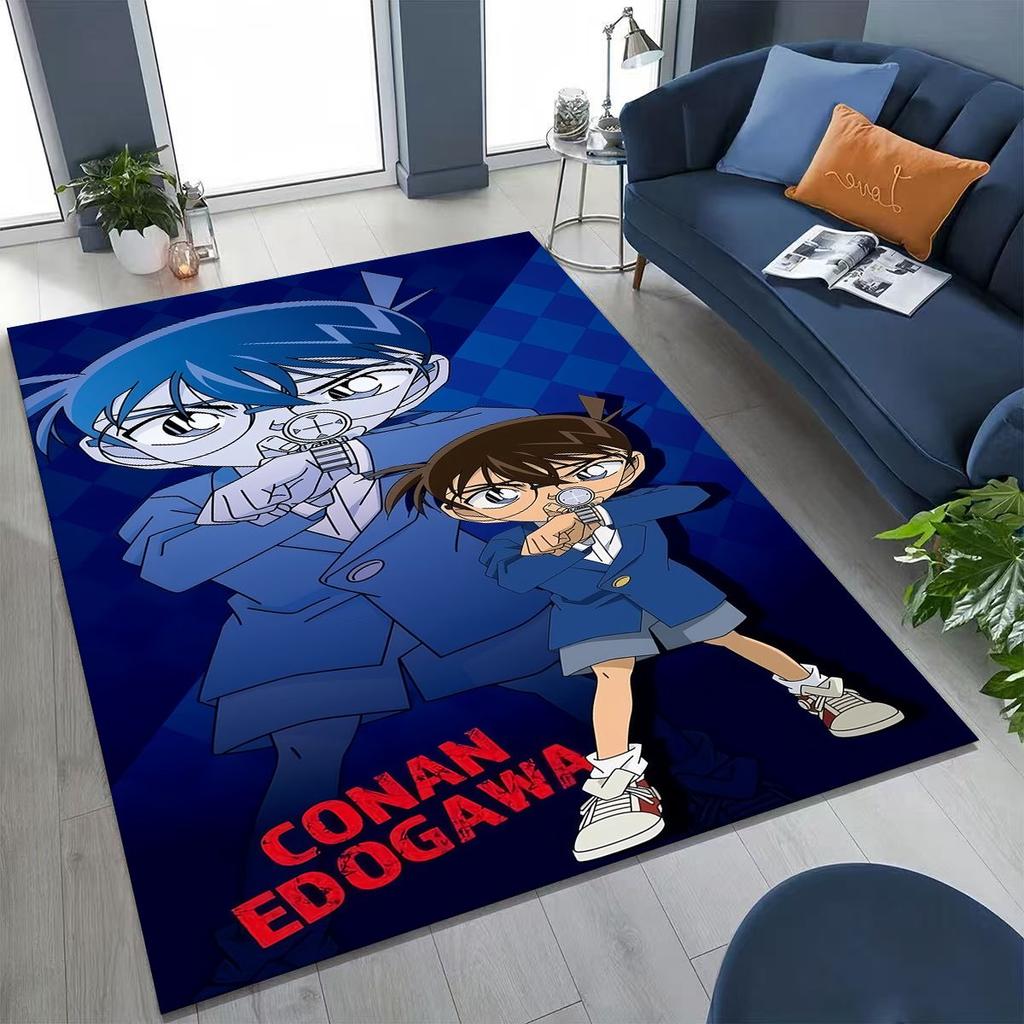 Retro Anime Detective Conan Cartoon Rug for Bedroom Living Room Sofa Home Doormat Decor,Kids Play Non-slip Floor Mat Gift