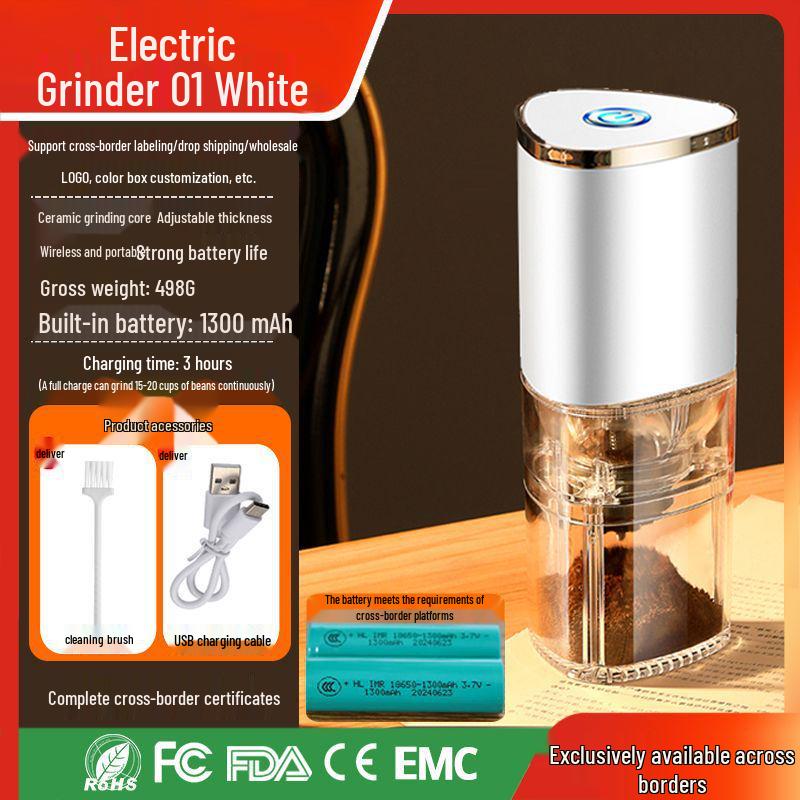 Portable Hand-Crank Electric Espresso Grinder – Compact Household Coffee Maker