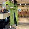 Lazy Wind Crew Neck Pullover Sweater Skirt Women's Loose Over Knee Long Side Split Knitted Sweater Dress Top