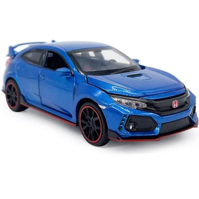 1/32 Escala Honda 2017 Civic Type R Modelo Carro Hatchback Esportes Diecast Brinquedo Metal Pull Back Crianças Die-cast Veículos, Portas Abertas Luz Som, Crianças