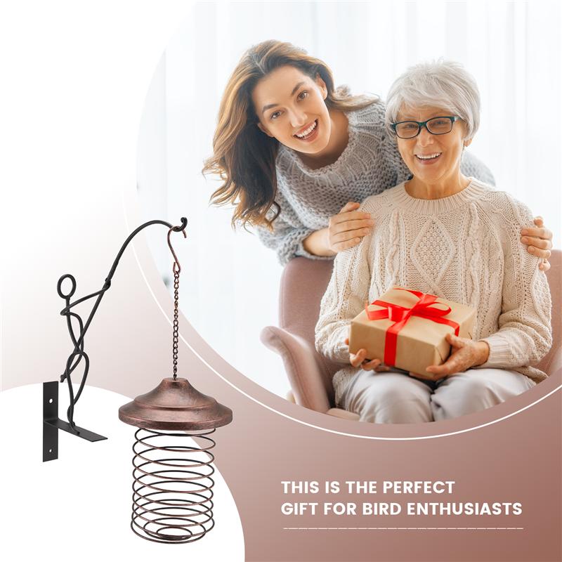 ABWR-Железная кормушка для птиц Уличная подвесная кормушка Портативная Держатель для жировых шаров для диких птиц Кормушка Парк Сад Поставка для домашних птиц