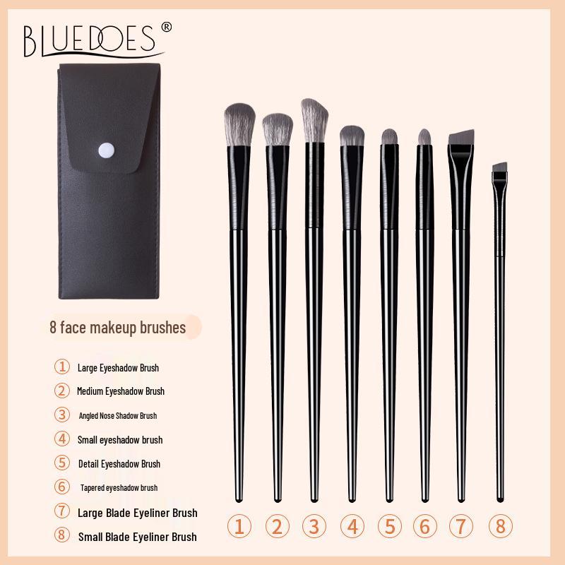 

Cangzhou 8-Piece Makeup Brush Set: Eyeshadow, Blending, Contour, Blade Eyeliner Brushes & Cosmetic Bag 5 Eye Brushes