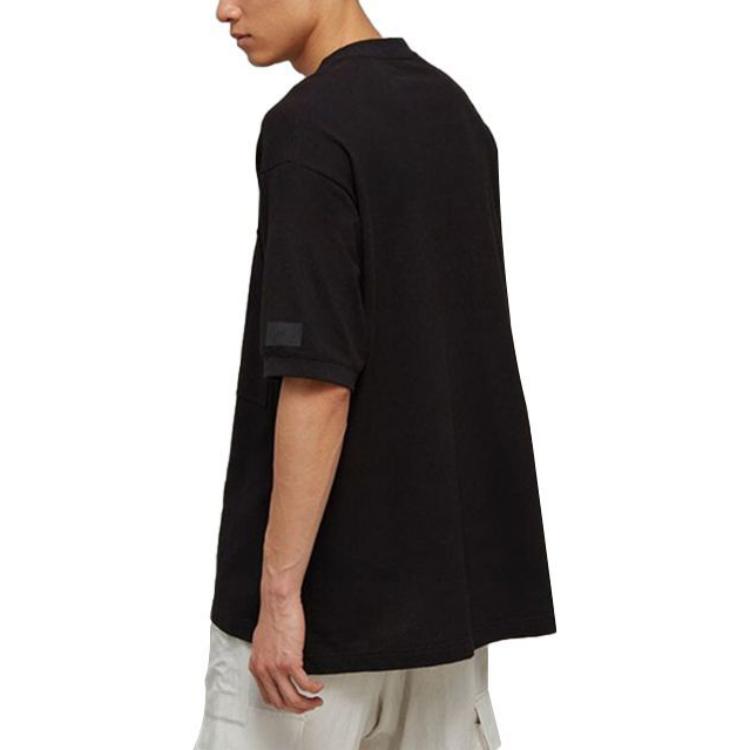Y-3 T-shirt Uni à Poche Col Rond Manches Courtes Hauts Unisexe Noir H63083