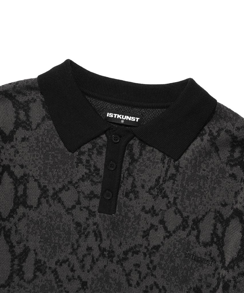 ISTKUNST Python Polo Knit_Black(Ik2Efmk640A)