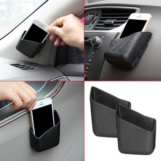 2Pcs Portable Car Interior Glasses Organizer Storage Bag Box Holder Universal