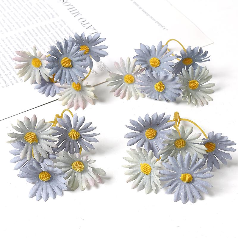 Daisy Silk Flower Bouquet for DIY Headdress, Wreath, Gift Box, or Home Decor