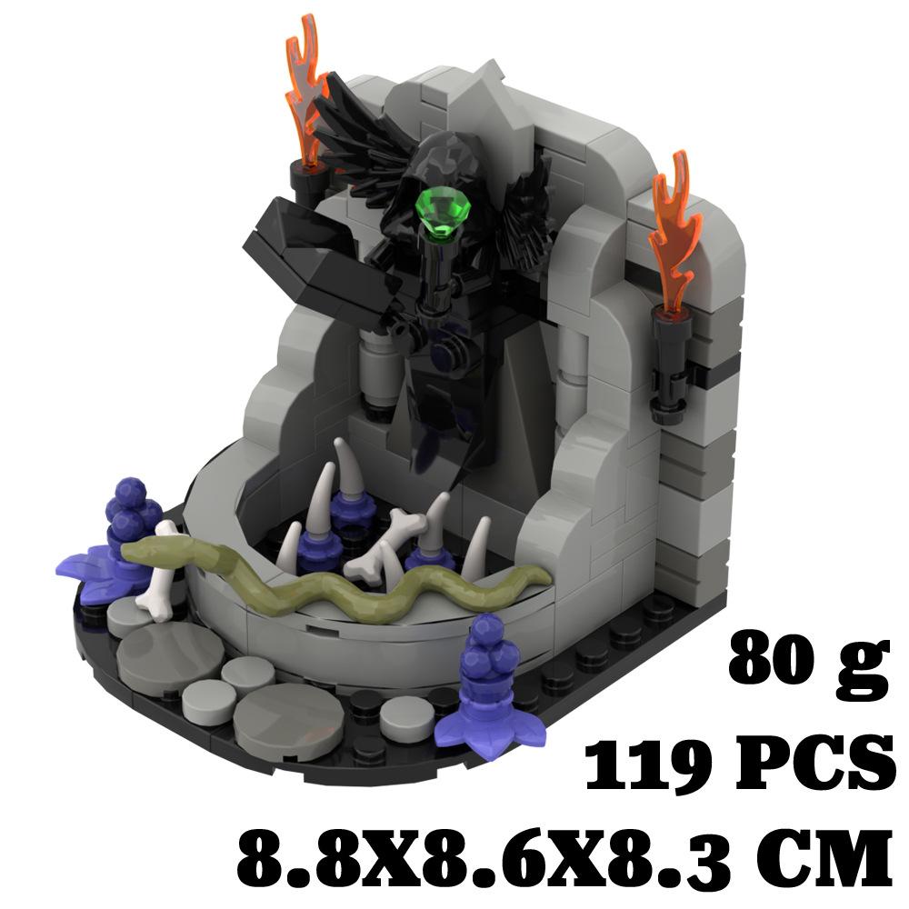 

Мелкий Конструктор Дьявольский Фонтан Черные Крылья Ангела Строительная Сцена Модель Игрушка Украшение