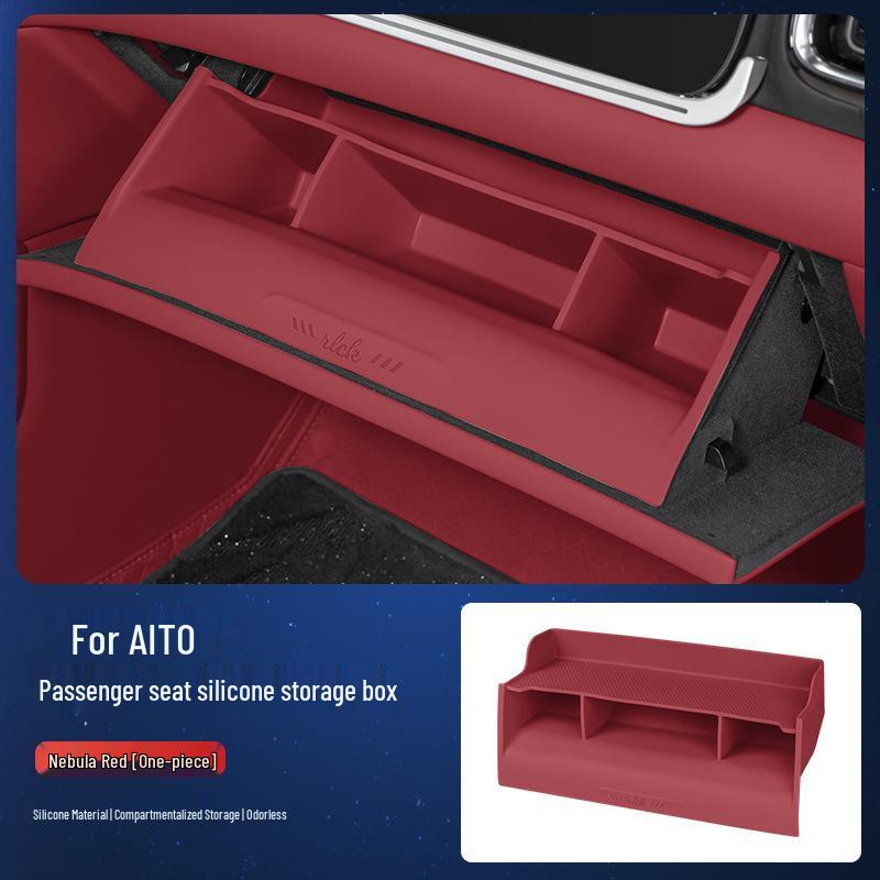 AITO M7/M8 Passenger Seat Storage Box Silicone Pad & Interior Decor Accessories