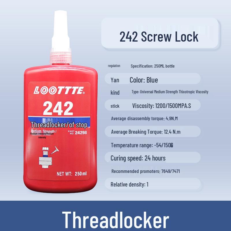 Anaerobic Thread Locking Sealant: 243, 222, 242, 262, 263, 271, 272, 277