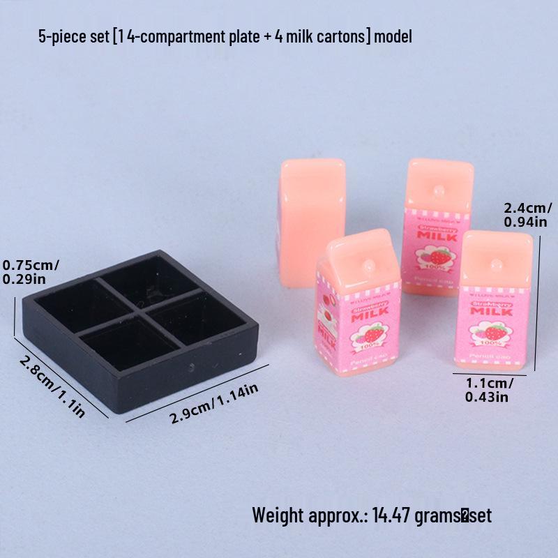 Dollhouse Milk Box Model | Miniature Food Toy Compartment | Play House Decoration Ornament