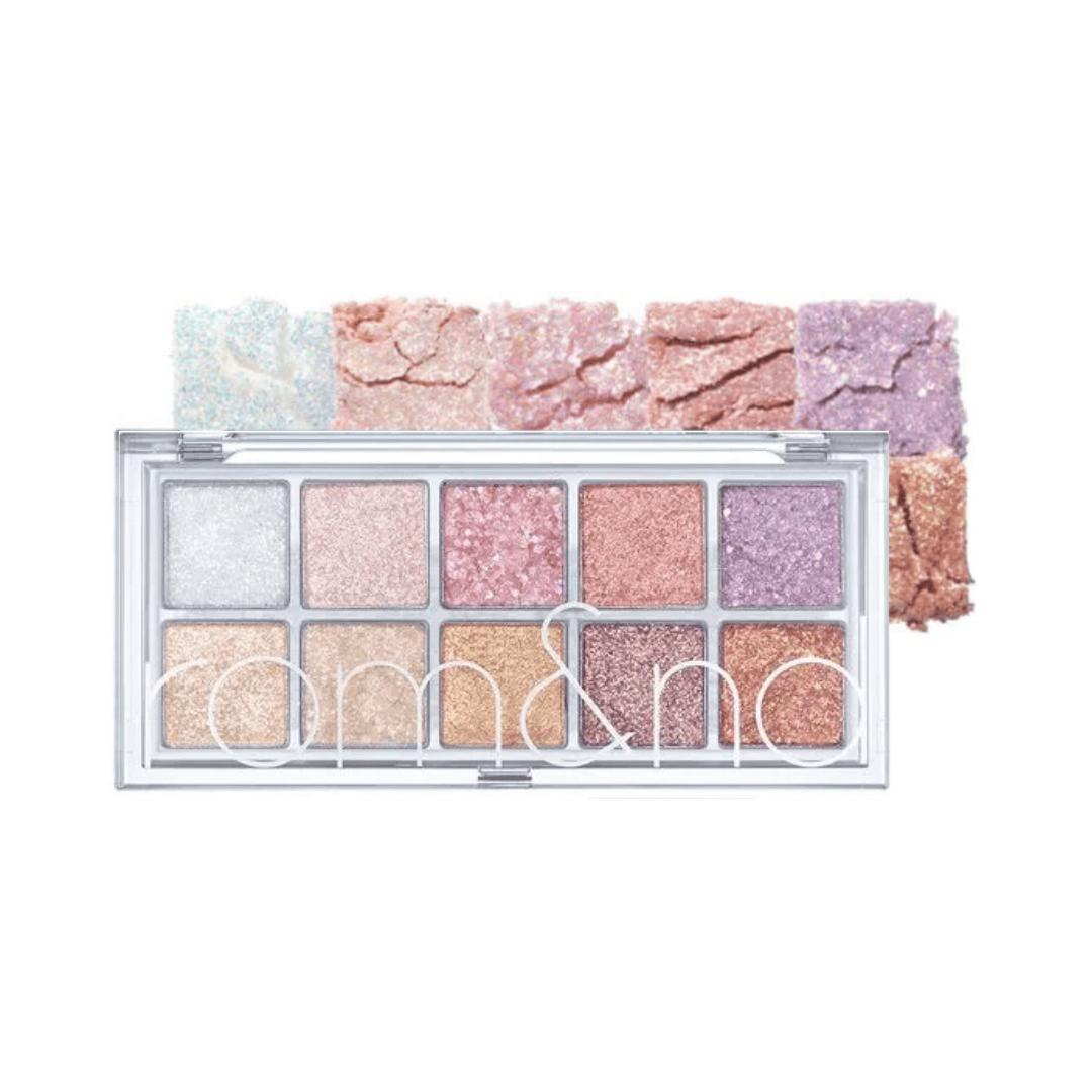 

rom&nd Better Than Palette 00 Light & Glitter Garden 8g - palette of 10 glitter pastel eyeshadows