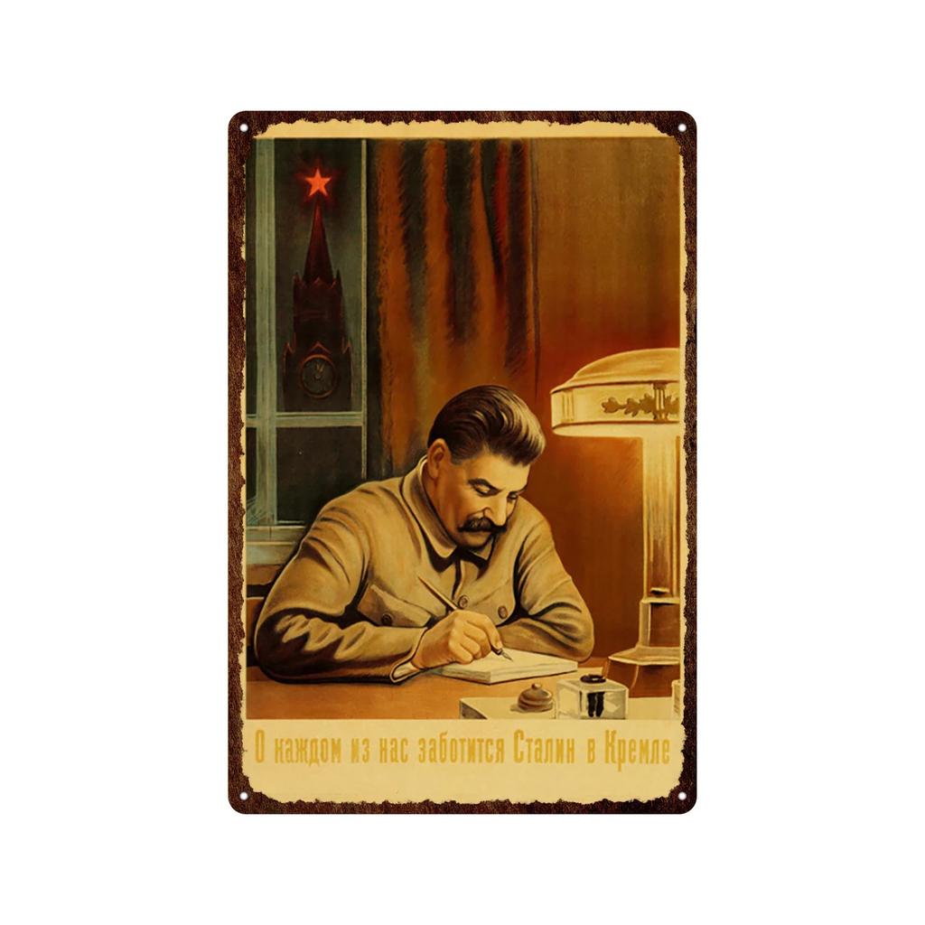 Soviet Union Russia Space Race Poster Vintage Metal Tin Sign Decor BarGarage Cafe Decorative Wall Plates Plaques USSR Retro S