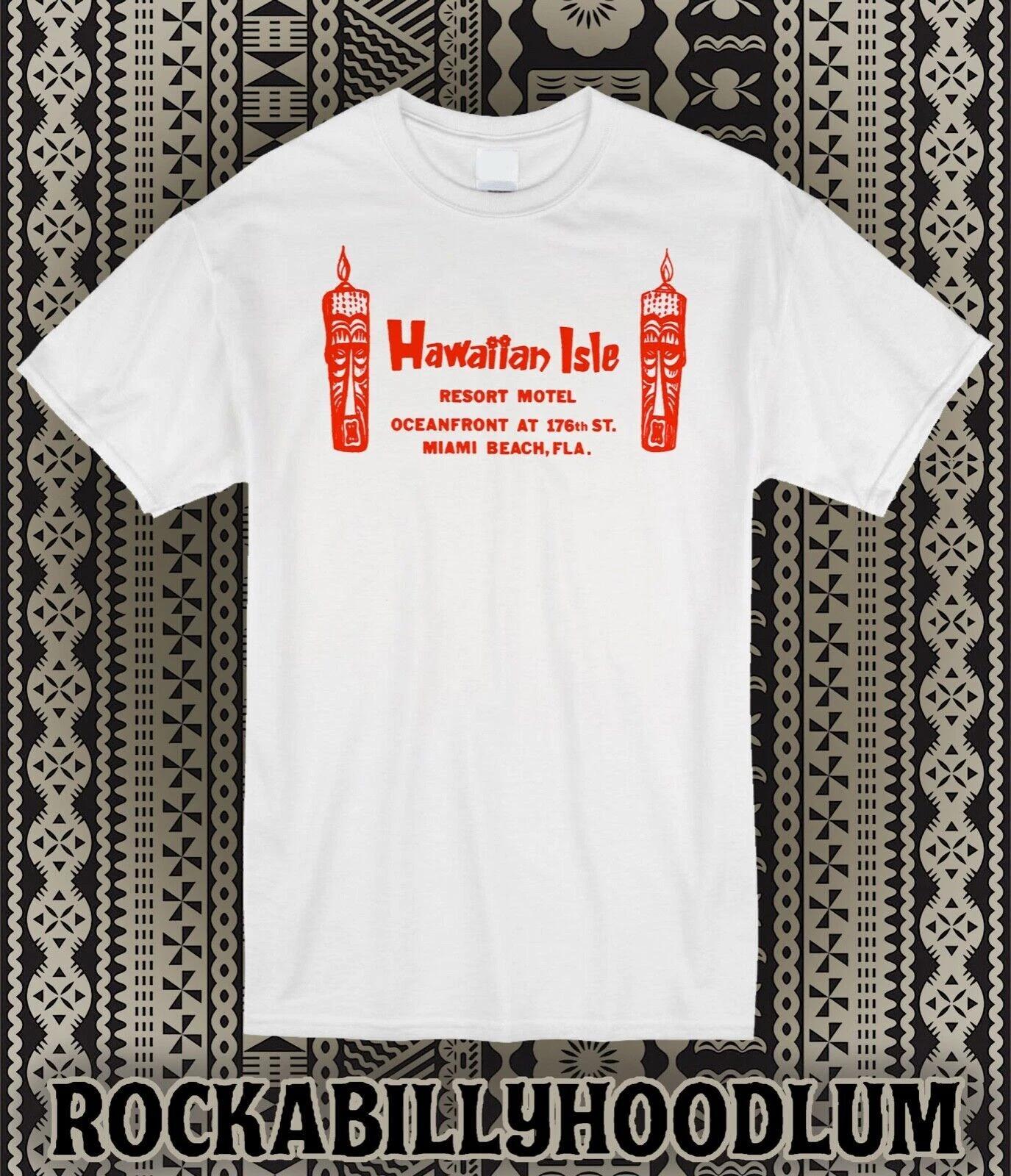 

Retro Tiki Art Tee T Shirt Bar Mug Restaurant Hawaiian Isle Miami Beach FL 4XL