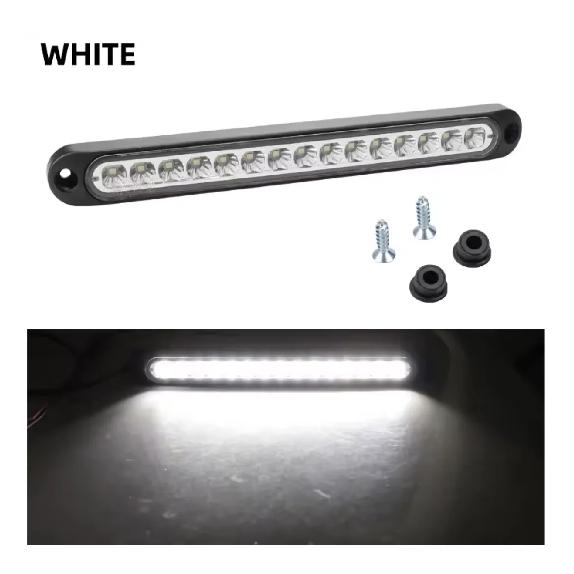 1pc 12V/24V 15-LED Strip Taillights, Multi-Function Brake Turn Signal Stop Warning Parking Lights for Rear Windscreen & Side