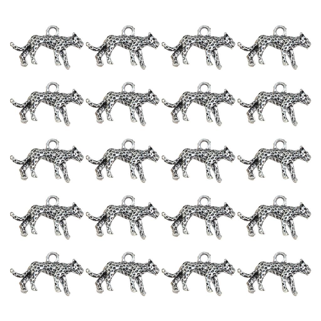 Pack of 20 Alloy Leopard Pendants for Creative DIY Jewelry Projects and Accessories Animal Charm Necklaces Supplies