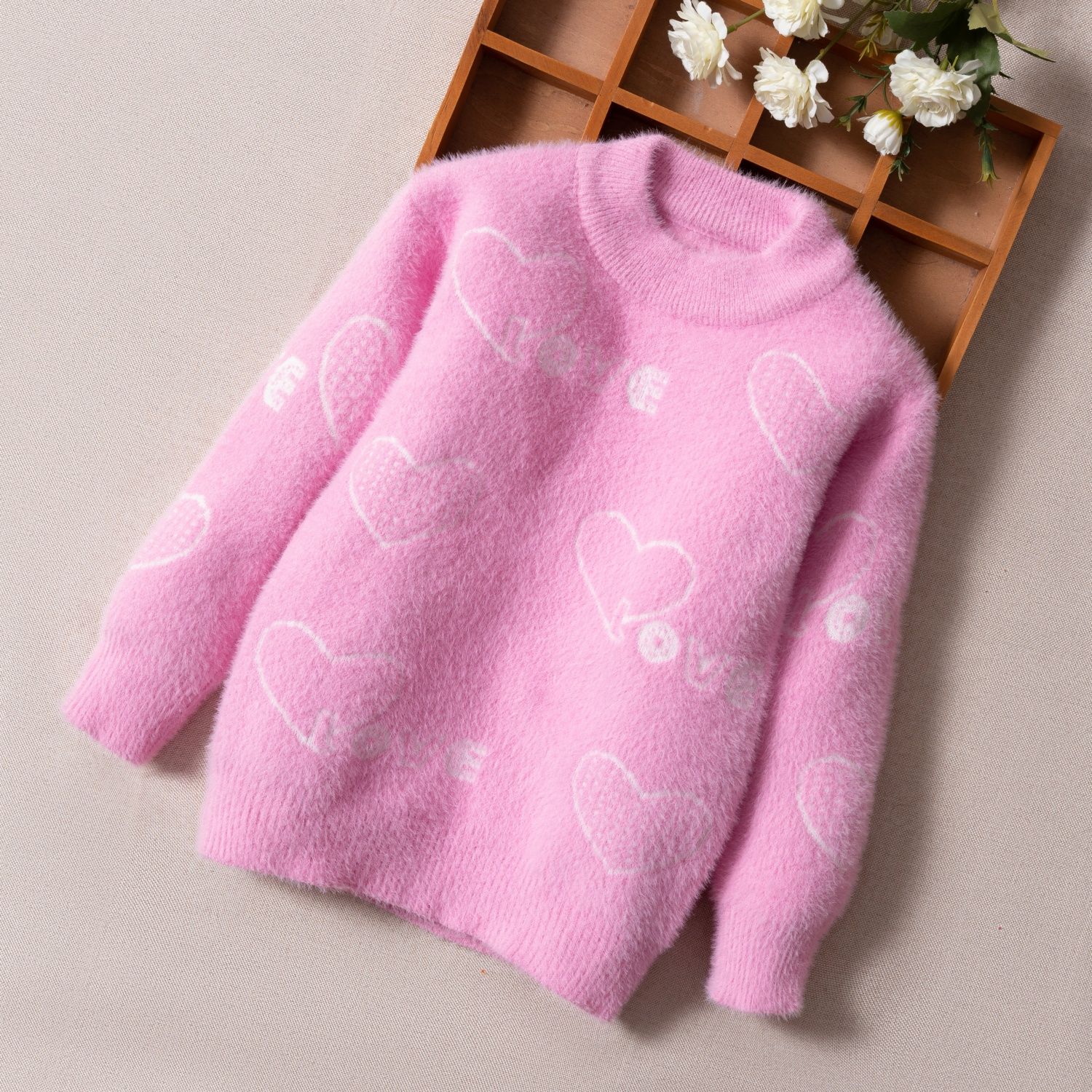 

Детский свитер из меха норки для девочек с зимним бархатным утеплителем на основе пуловера 110