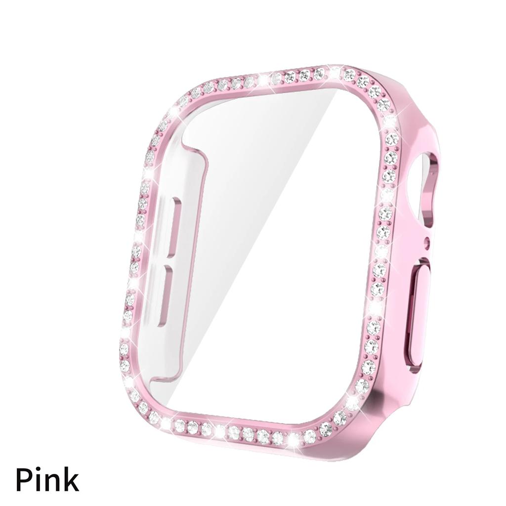 Bling Glass+Cover For Apple Watch 10 42mm 46mm Diamond Hard PC bumper+Screen Protector Case Iwatch Series 10 Accessories