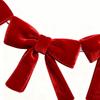 Christmas Bows Decorative Holiday Ornament Christmas Velvet Bow Garland For Doors Entryways Walls Mantle Stair Fences Trees