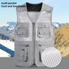 Men Vest Outdoor Waistcoat 10 Pockets Hollow Mesh Breathable Sleeveless Zipper Closure V Neck Fishing Camping Unisex Waistcoat
