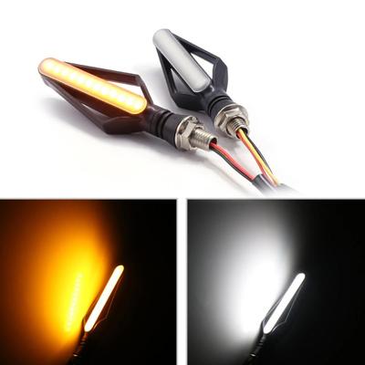 Motorcycle LED Turn Signal Lights Motorbike Indicator Lamps License Plate DRL Moto Flasher Tail Brake Bulbs White Yellow Red
