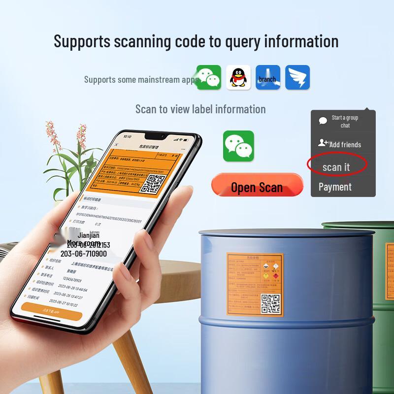 Detong DP12370 Wide Format Hazardous Waste Label Printer CN plug (adapter included)