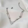 Four Leaf Clover Double Layered Stacked Ankle Chains, High-end Ankle Chains with Diamonds, Lucky Grass Ankle Chains, the Best for Girls