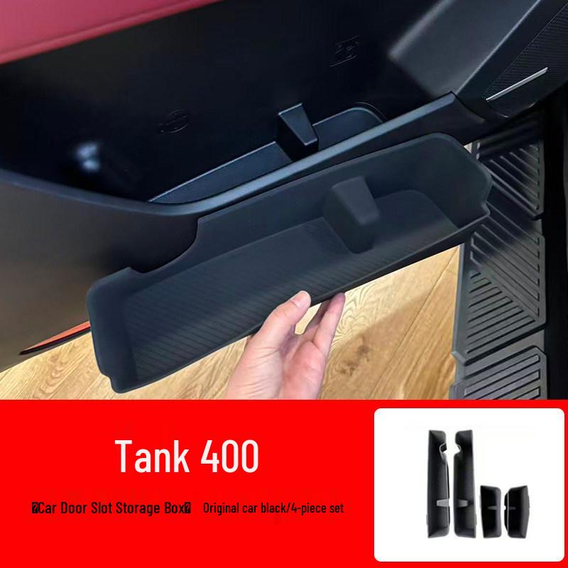 

Fits 23-26 Model Tank 400 hi4z/t: Waterproof Silicone Car Door Storage Box & Mat Set