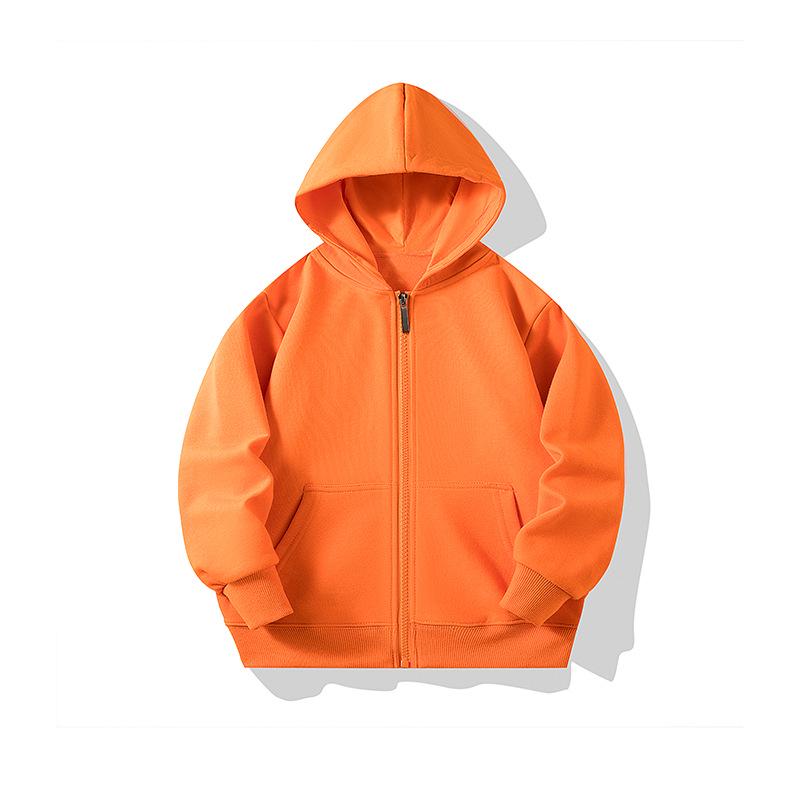 Children's 350g Zipper Patch Pocket Sweatshirt for Spring/Autumn with Logo Print and Embroidery