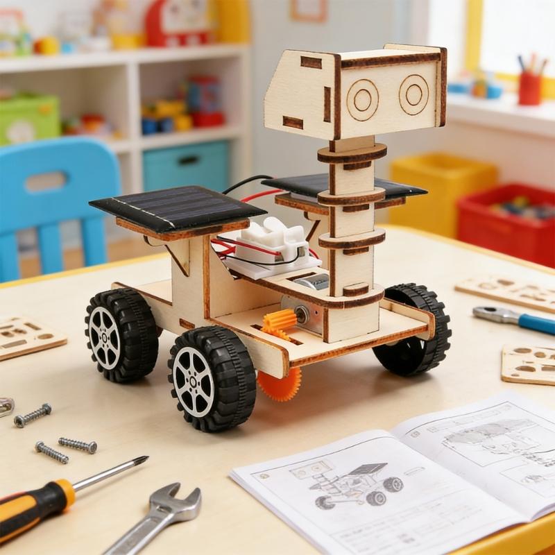 Solar Powered Moon Vehicle Kits Craft Project Toy for Indoor Fun Outdoor Experiment Science Experience Entertainment Toy