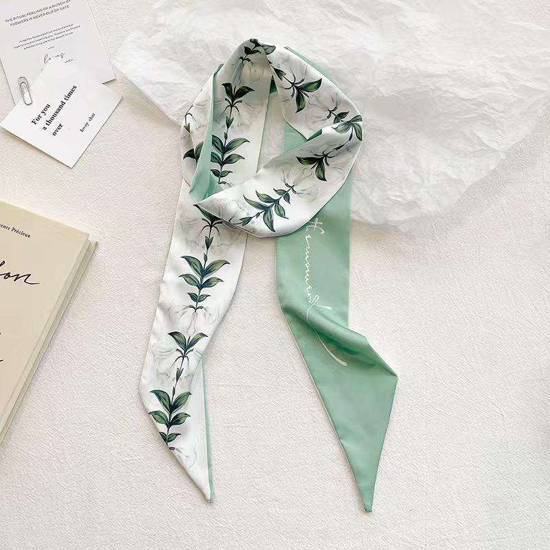 Korean Style Silk Scarf and Hairband Set - Versatile Women's Accessory for Summer